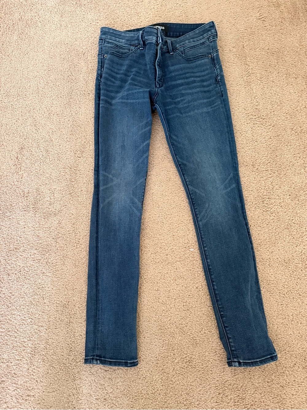 Express Women's Dark Blue Skinny Jeans Size 10